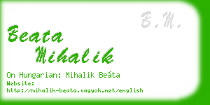 beata mihalik business card