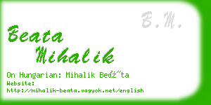 beata mihalik business card